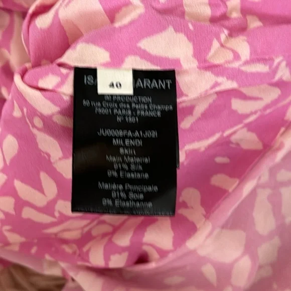 ISABEL MARANT PRINTED SILK MILENDI RUCHED SKIRT